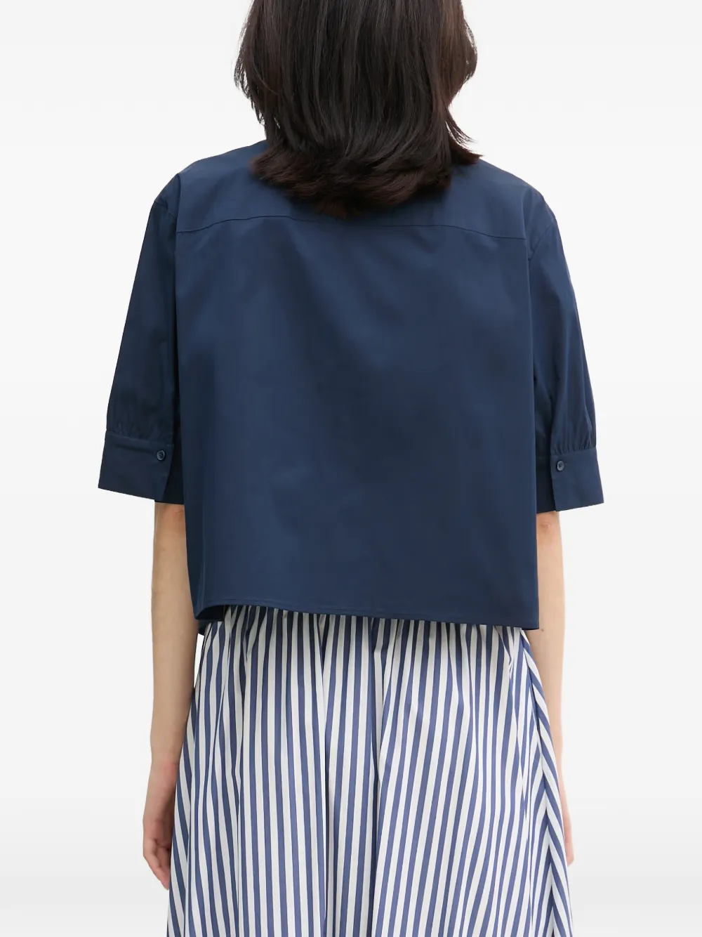Joop! Blouse met korte mouwen en kraag Blauw
