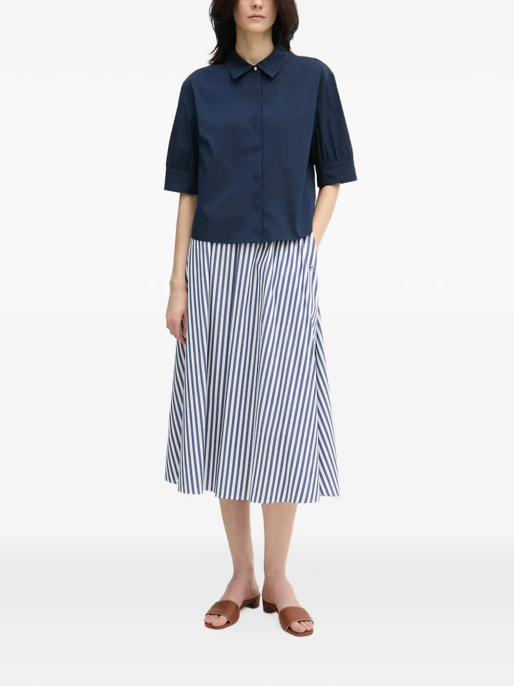 Joop! Blouse met korte mouwen en kraag Blauw