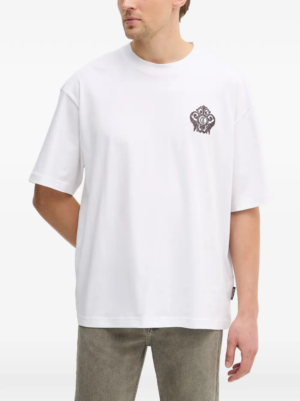 Just Cavalli logo-embroidered T-shirt Wit