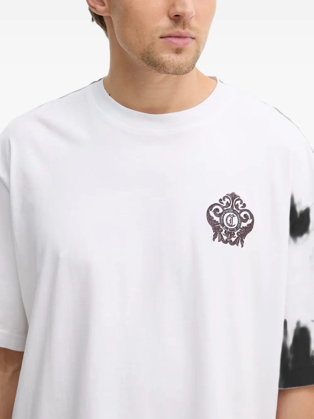 Just Cavalli logo-embroidered T-shirt Wit