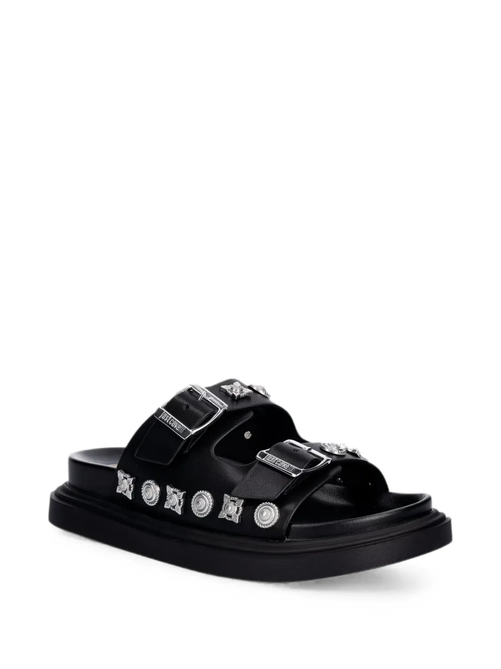 Just Cavalli stud-embellished buckle-fastening sandals Zwart