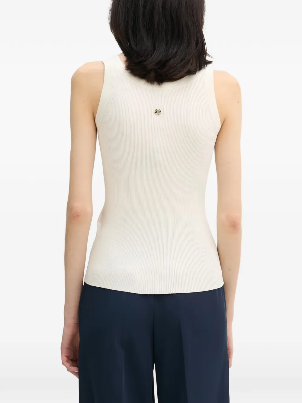 Joop! Geribbelde tanktop Beige