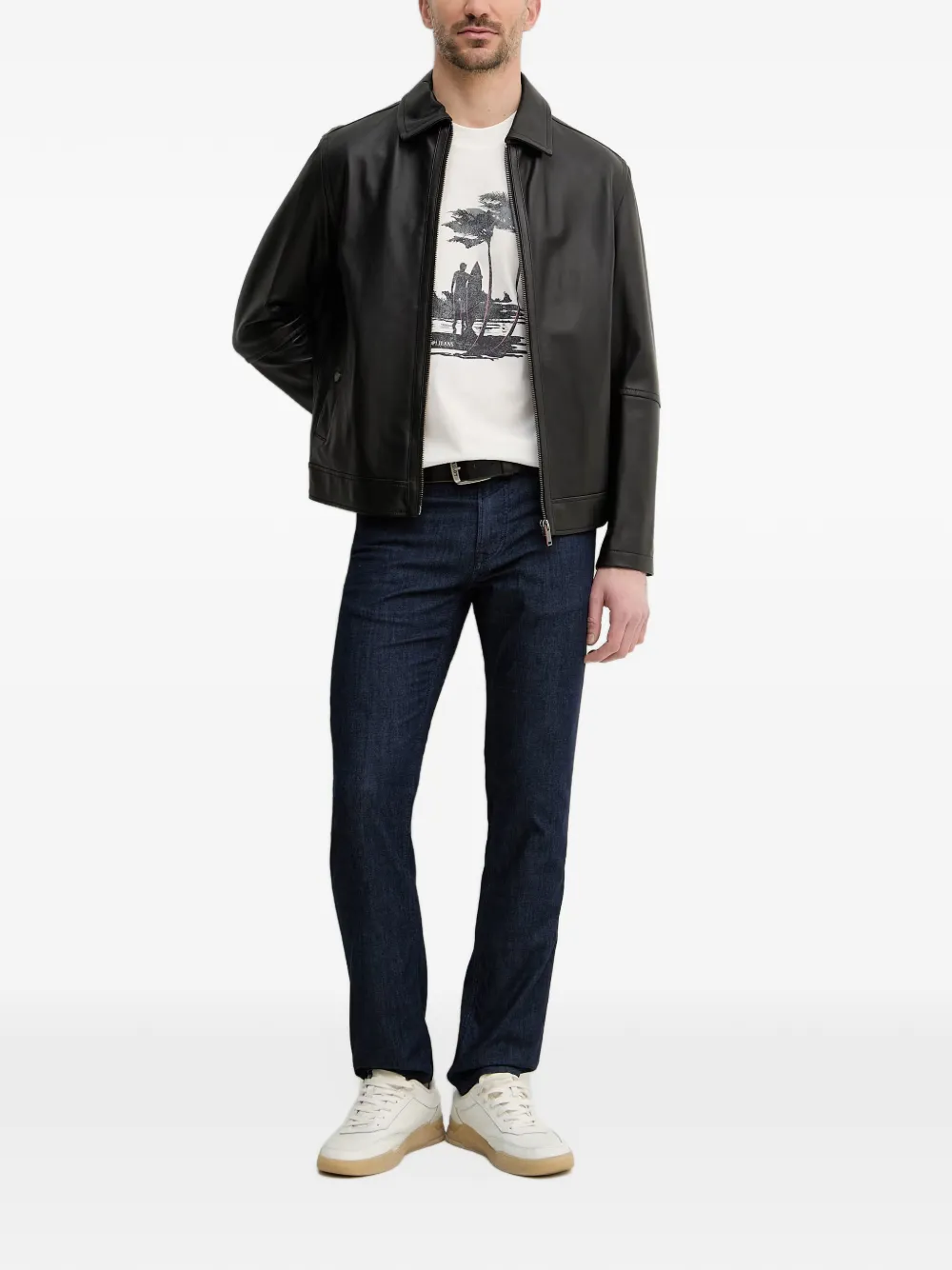 Joop! Mitch logo-patch jeans Blauw