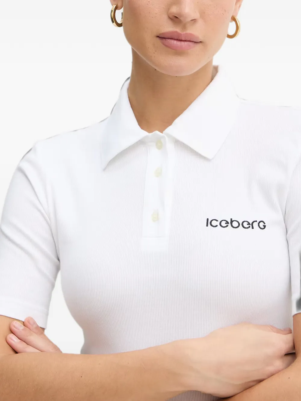 Iceberg Polotop met knopen Wit