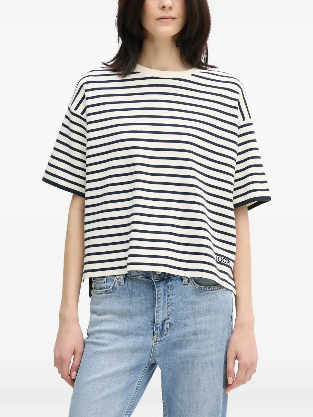 Joop! Tricia gestreept T-shirt Wit