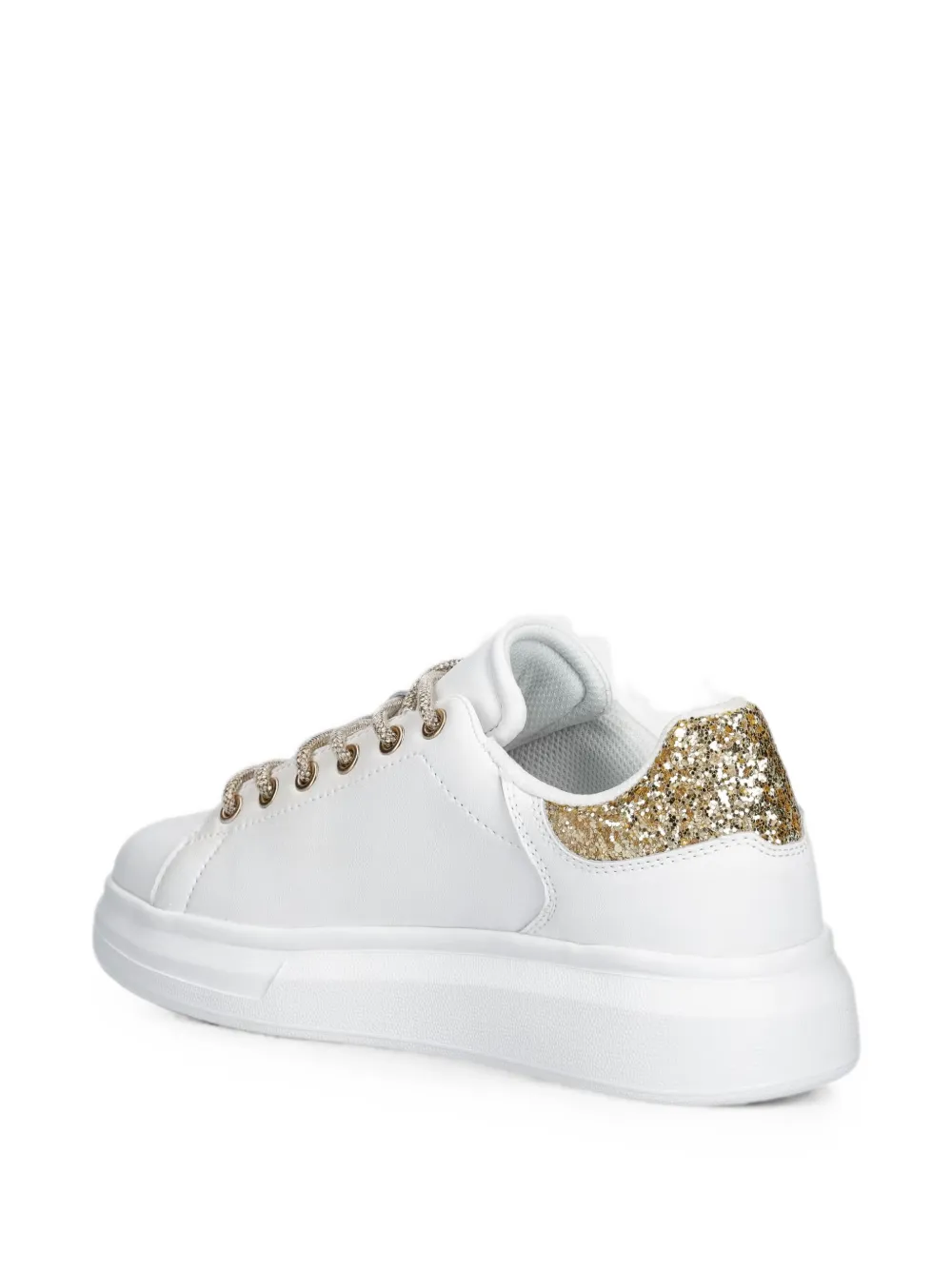 Just Cavalli glitter-detail lace-up sneakers Wit