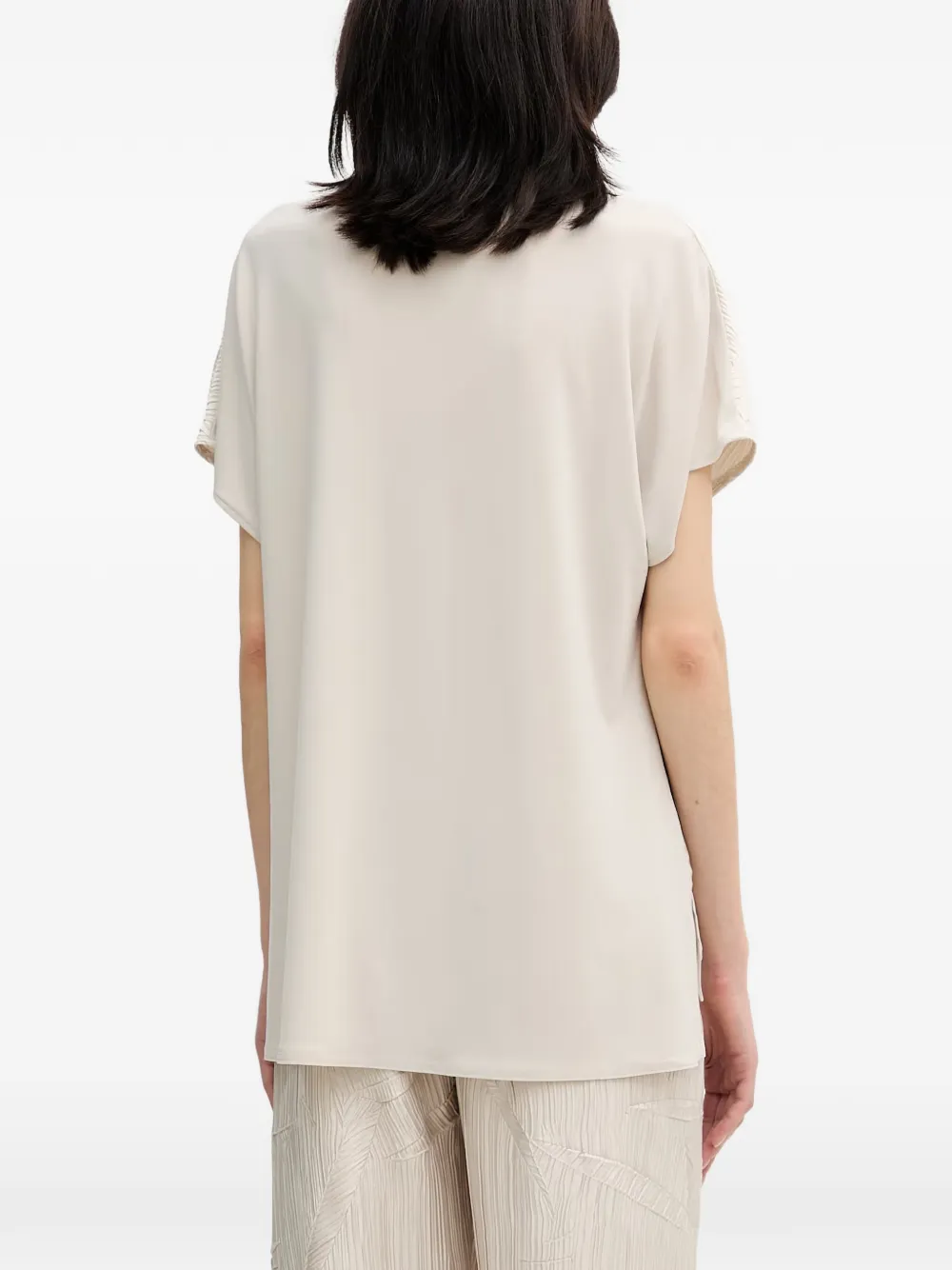 Joseph Ribkoff T-shirt met textuur en V-hals Beige