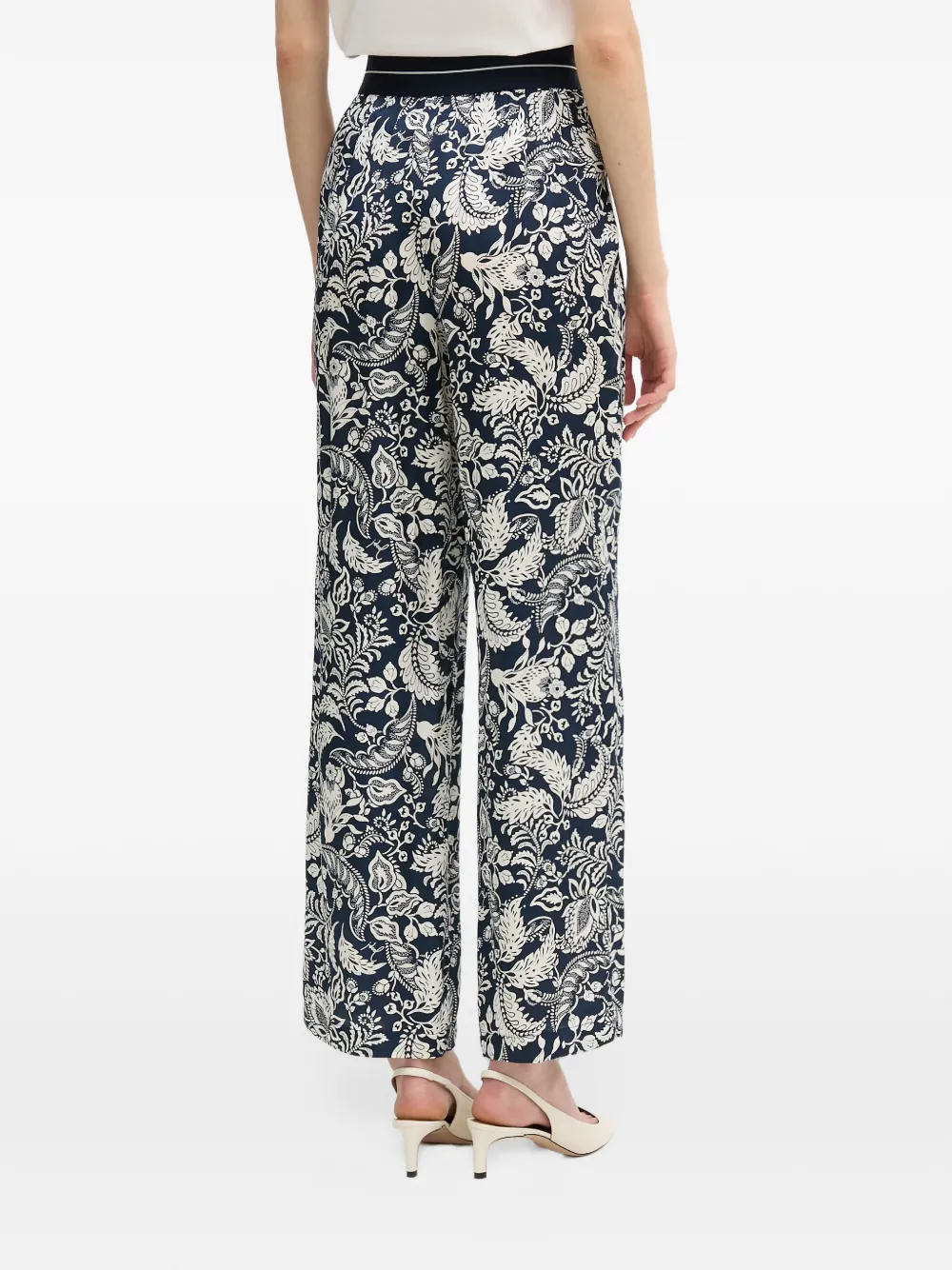 Joop! Piara broek met bloemenprint Blauw