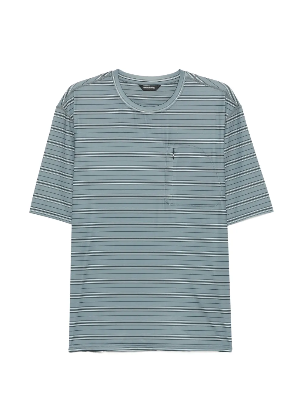 Hiking Patrol striped zip-pocket T-shirt - Verde