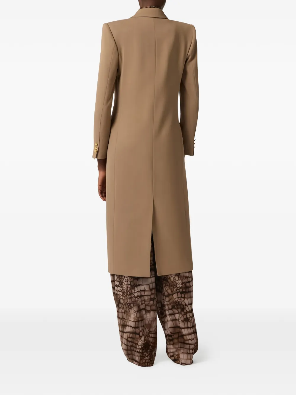 Elisabetta Franchi Mantel met dubbele rij knopen Bruin