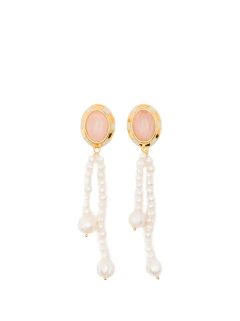 Aurelie Bidermann Mirasol oval drop pearl earrings