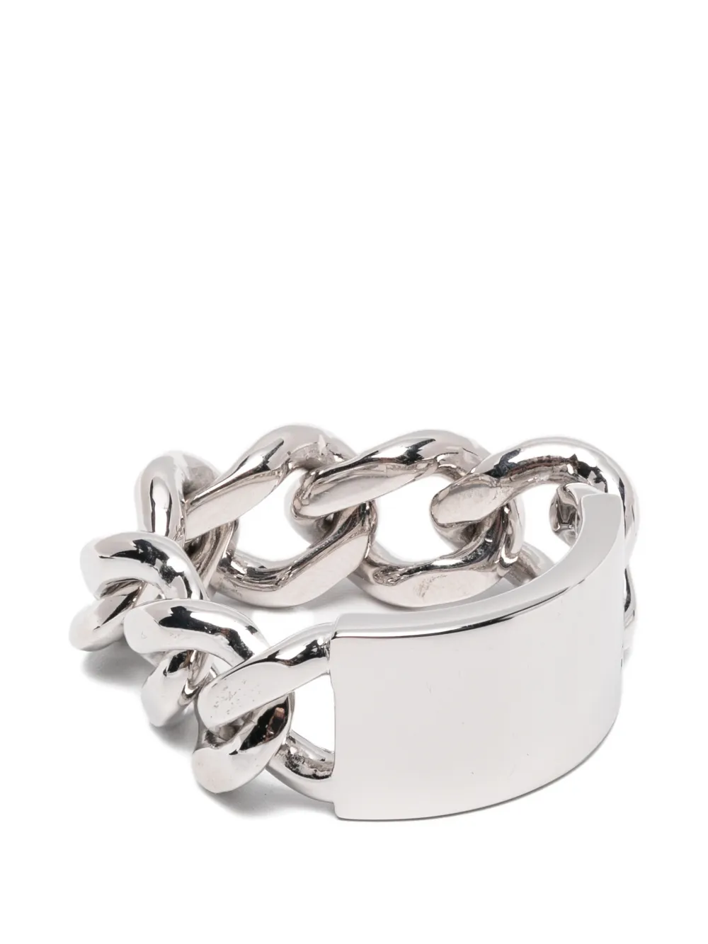 Tom Wood large ID chain-link ring - Argento