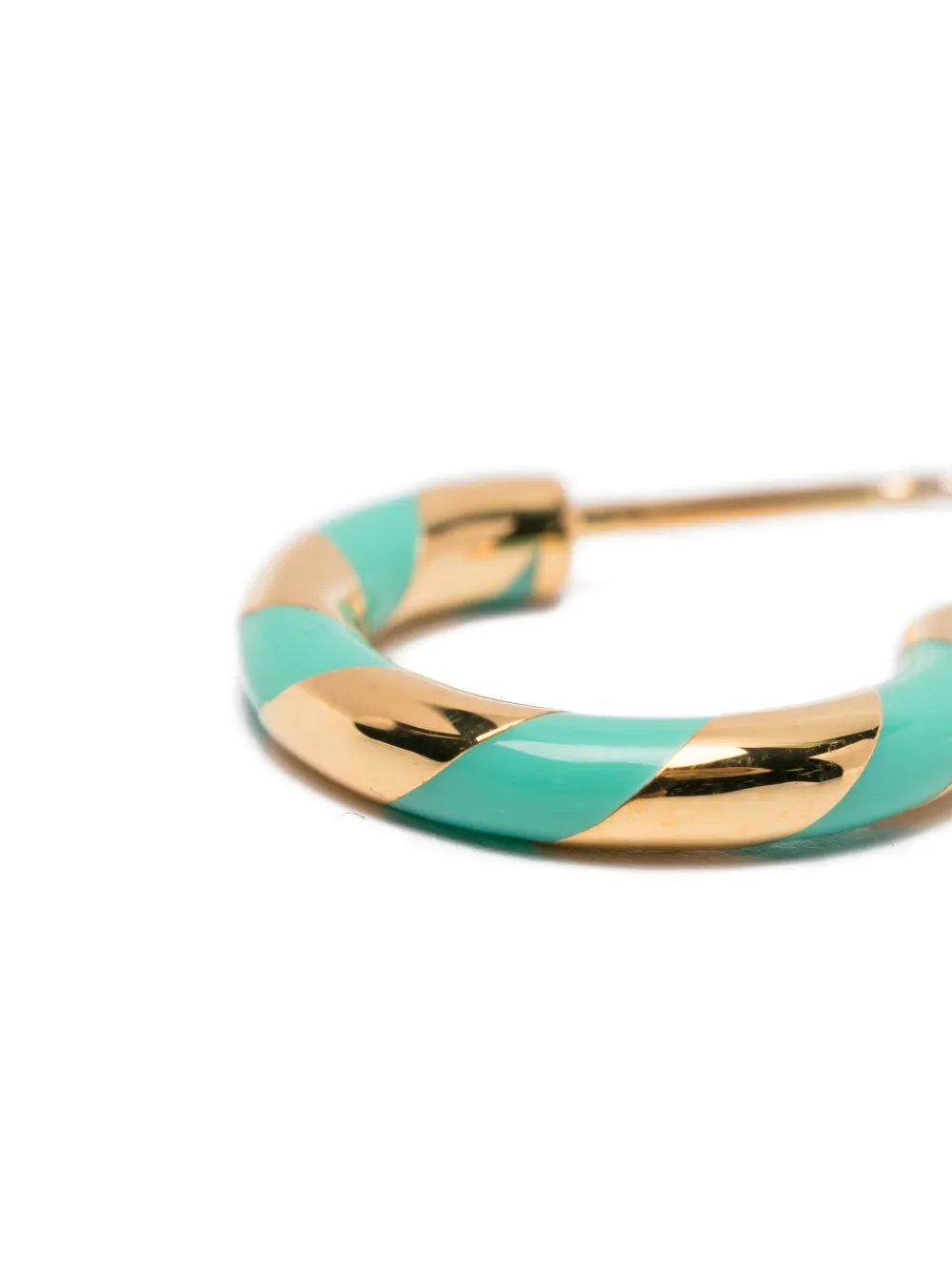  Aurelie Bidermann Positano Striped Hoop Earrings - Gold 