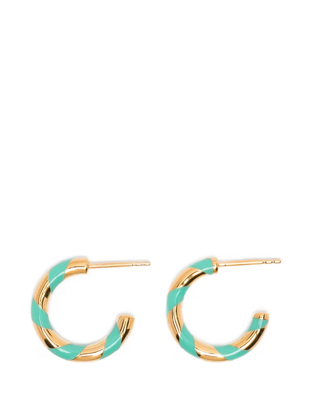 Aurelie Bidermann Positano striped hoop earrings - Oro