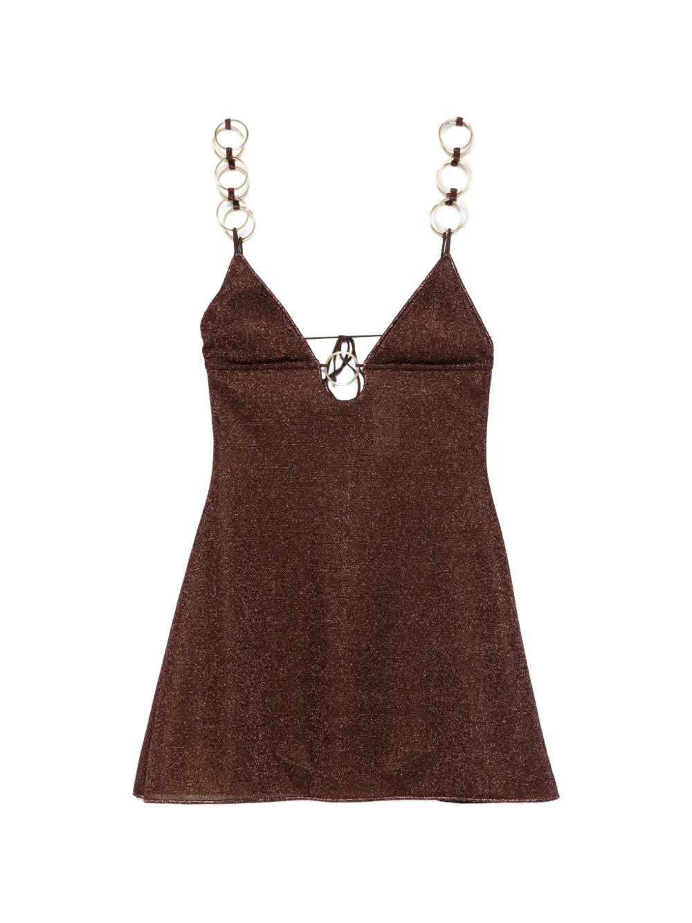 Oséree Lumière ring-detail mini dress - Marrone