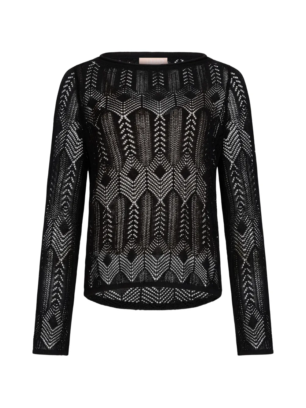 LIU JO openwork crew-neck sweater - Nero