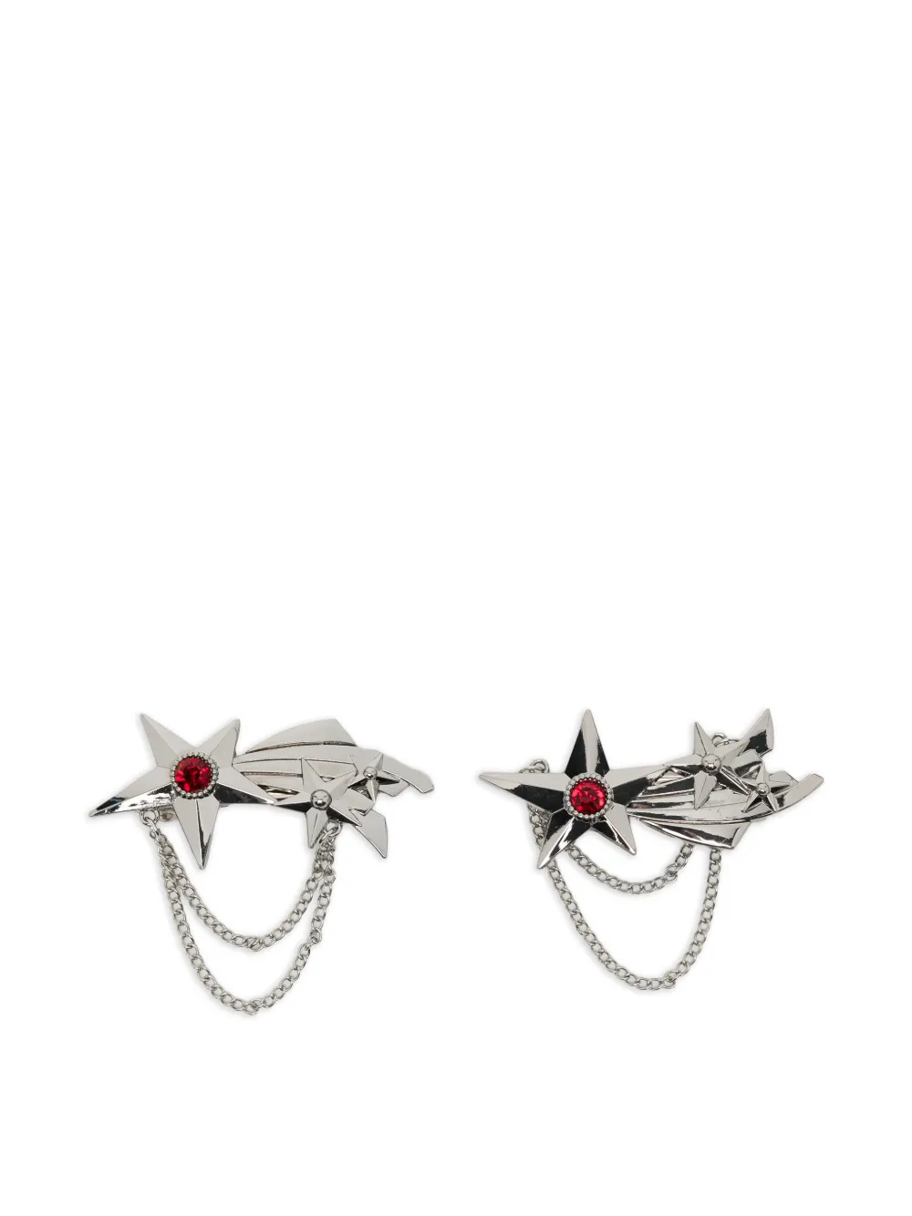 Chopova Lowena shooting star hair clips - Argento