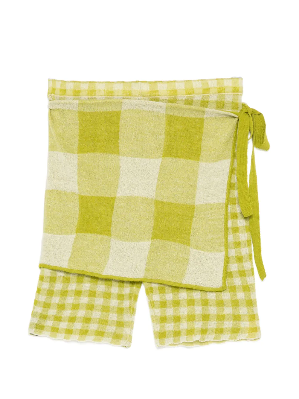 YANYAN KNITS checked shorts - Verde