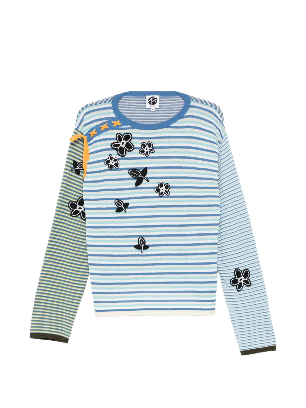 YANYAN KNITS striped floral knitwear - Blu