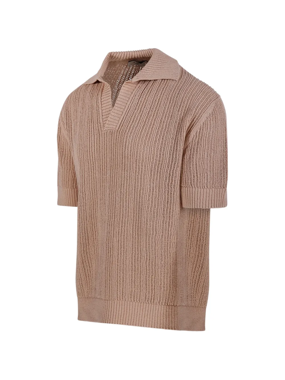  Altea V-neck Short-sleeved Knitted Shirt - Neutrals 