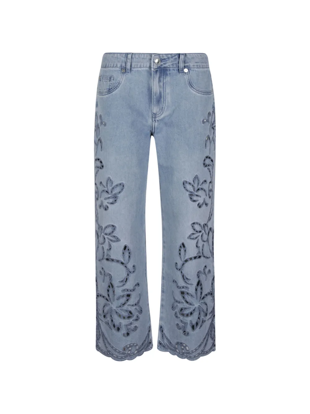 ERMANNO FIRENZE floral embroidery trousers - Blu