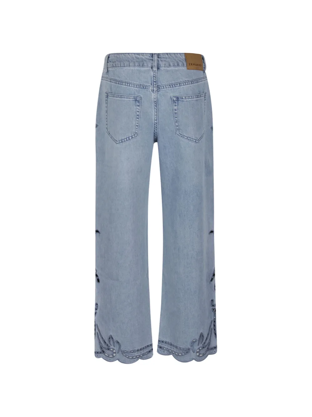  Ermanno Firenze Floral Embroidery Trousers - Blue 