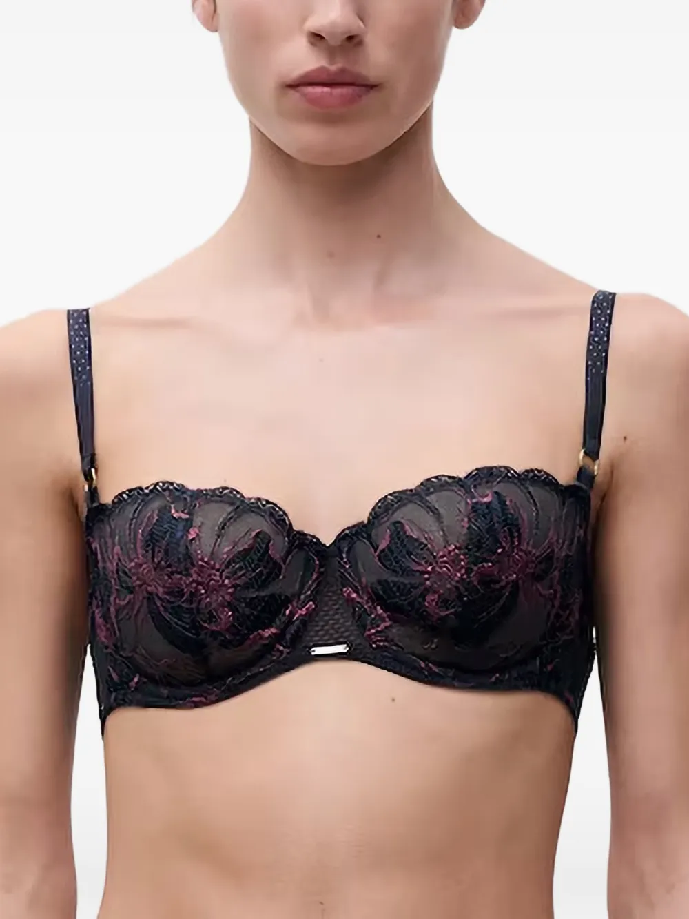 Chantelle embroidered lace-trim bra