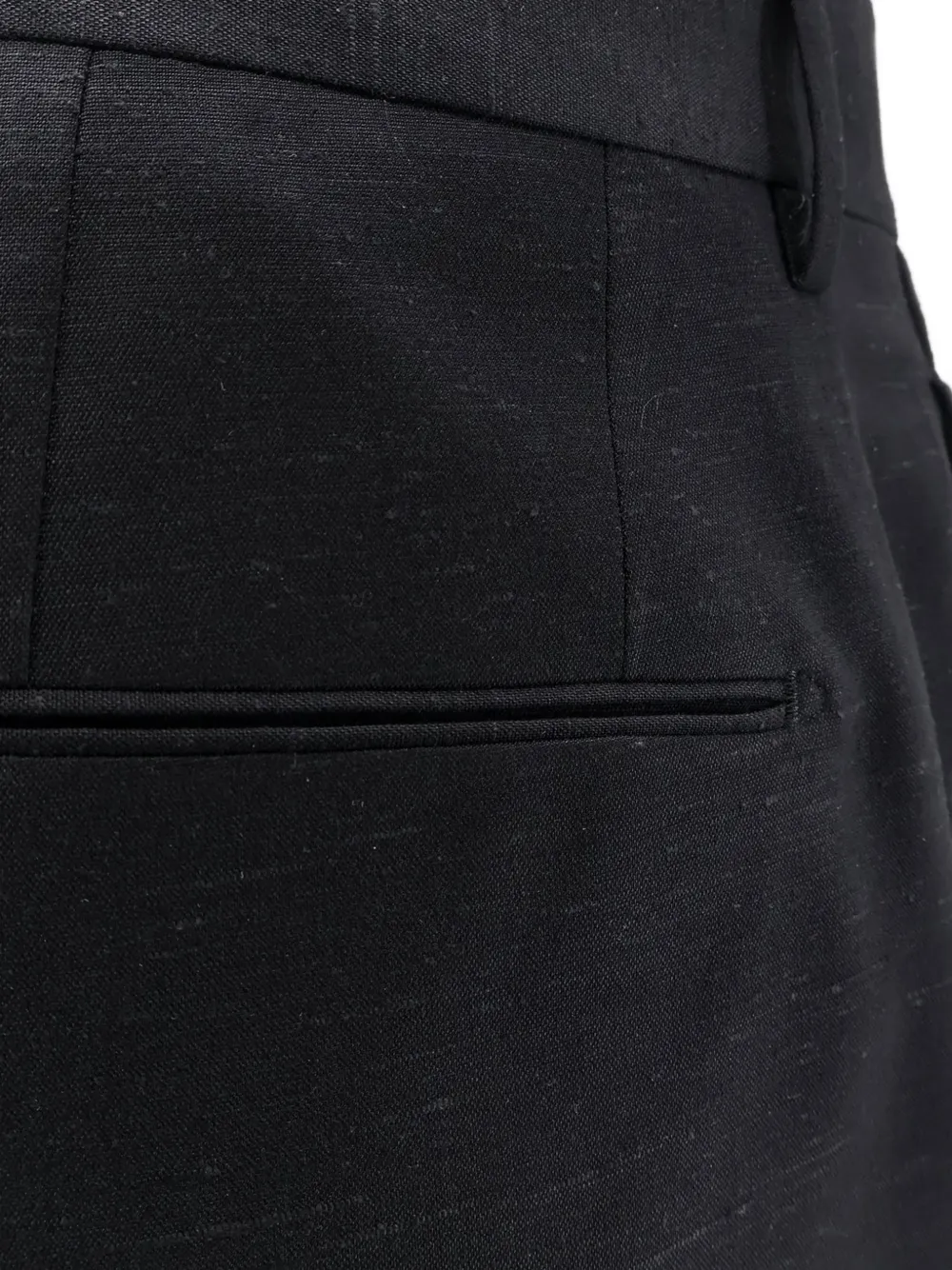 Tagliatore Geplooide broek met slub textuur Zwart