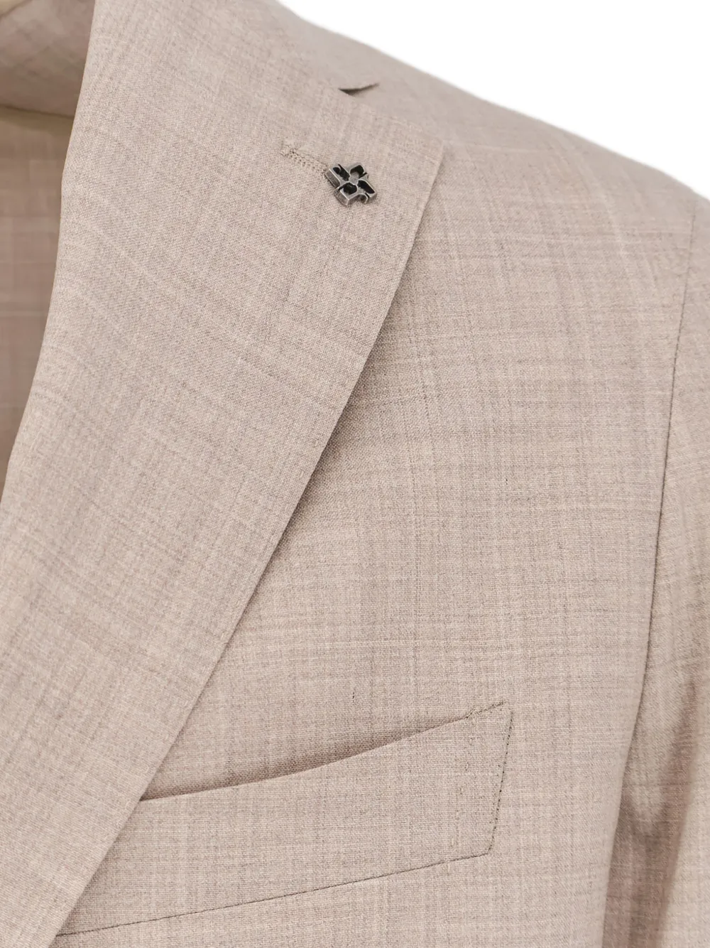 Tagliatore Blazer met bloemenrevers en zak Beige