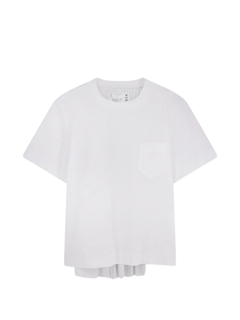 sacai pleated chest-pocket T-shirt - Bianco