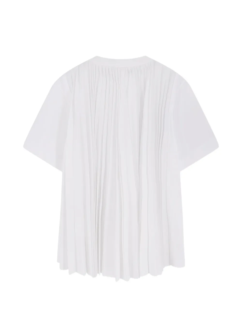 sacai T-shirt met borstzak en plooien Wit