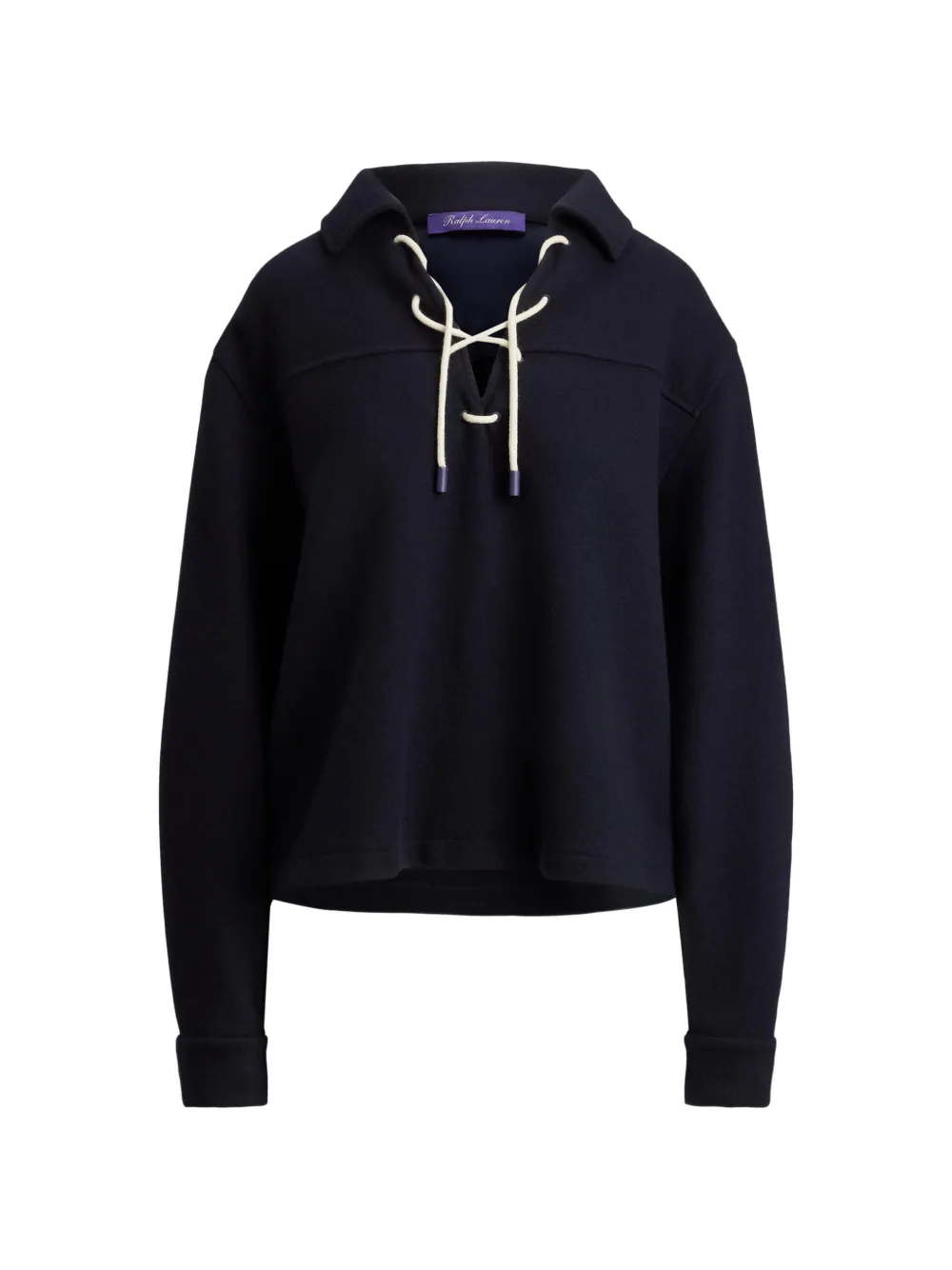 Ralph Lauren Collection lace-up collared sweatshirt - Blue