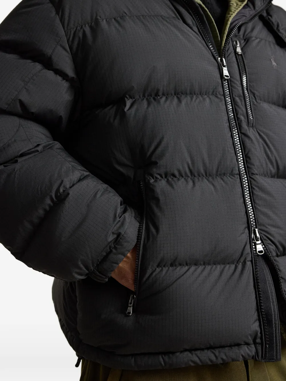 Polo Ralph Lauren Donsjack met capuchon Zwart