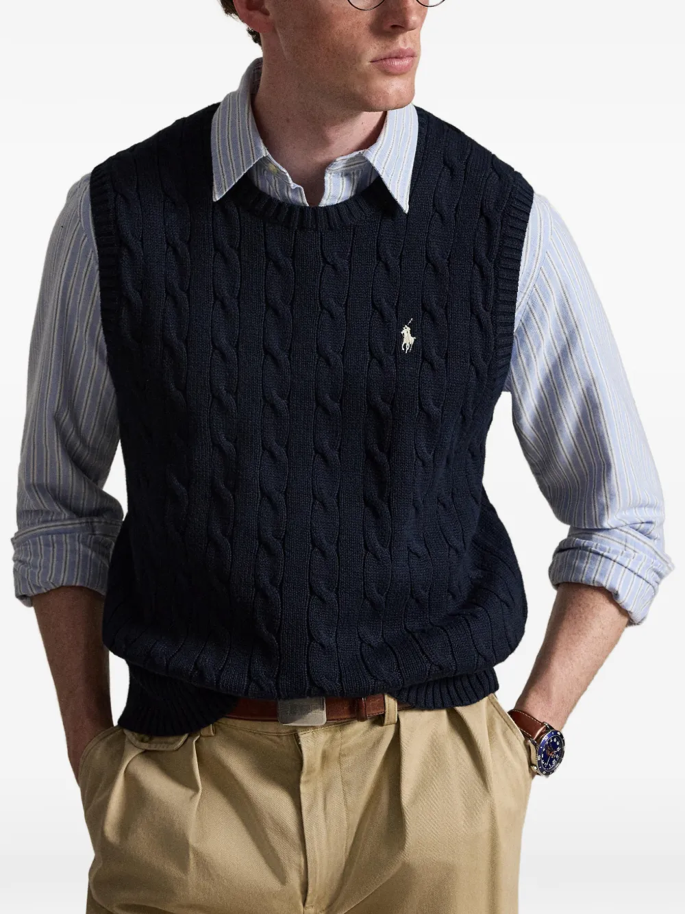 Polo Ralph Lauren Pony kabelgebreide trui Blauw