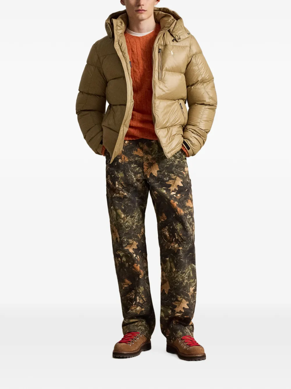 Polo Ralph Lauren The Gorham donsjack met glanzende afwerking Beige