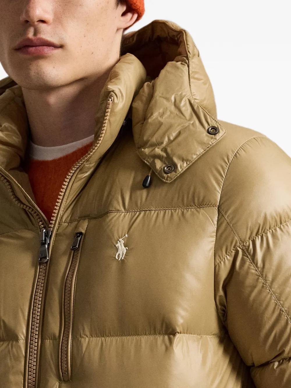 Polo Ralph Lauren The Gorham donsjack met glanzende afwerking Beige