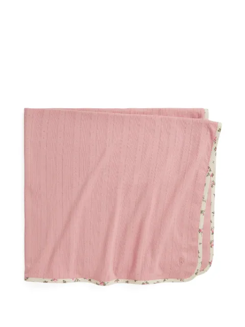 POLO RALPH LAUREN KIDS pointelle floral-trim blanket