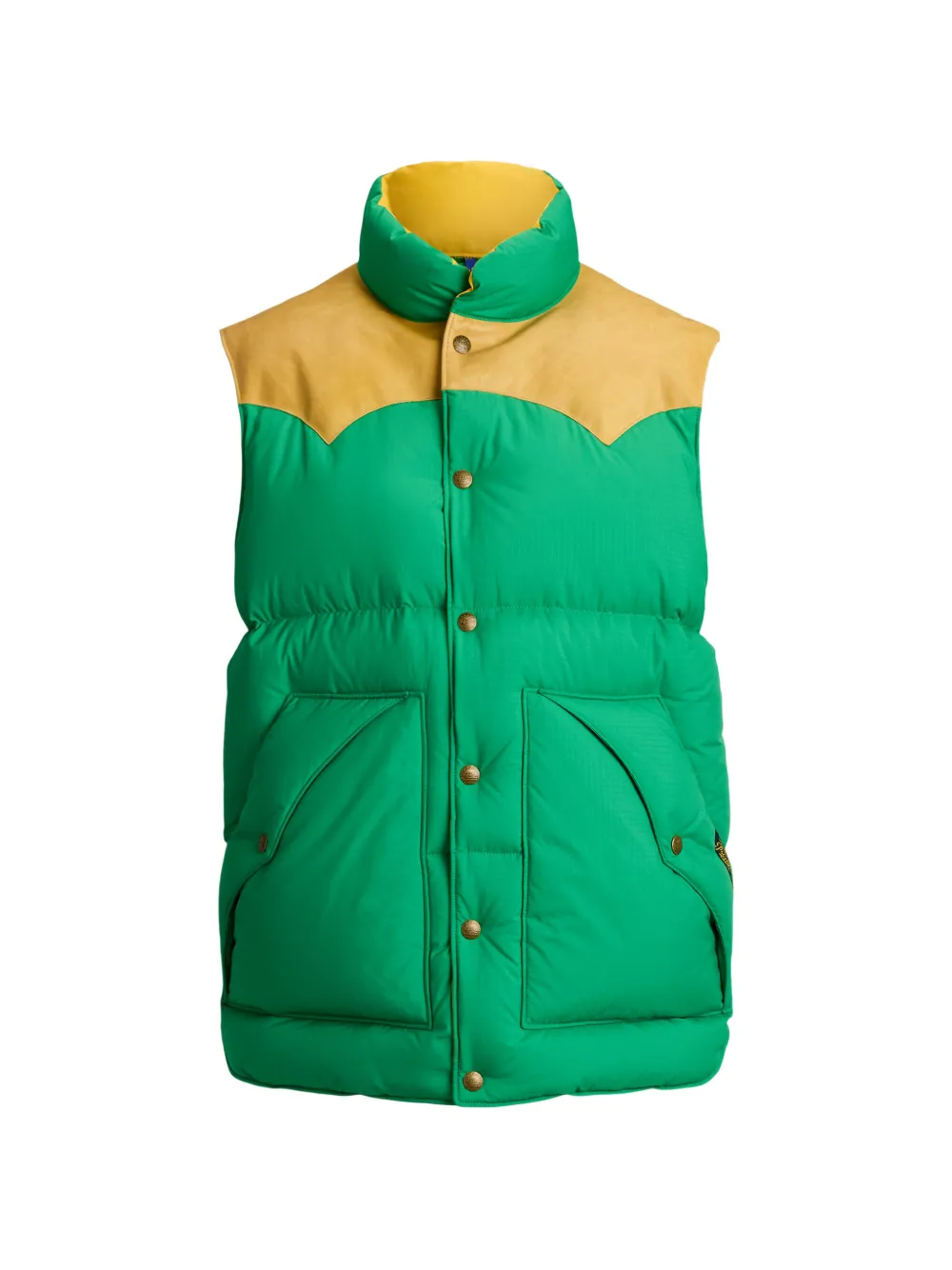 Polo Ralph Lauren Contrast-yoke Padded Gilet In Grün