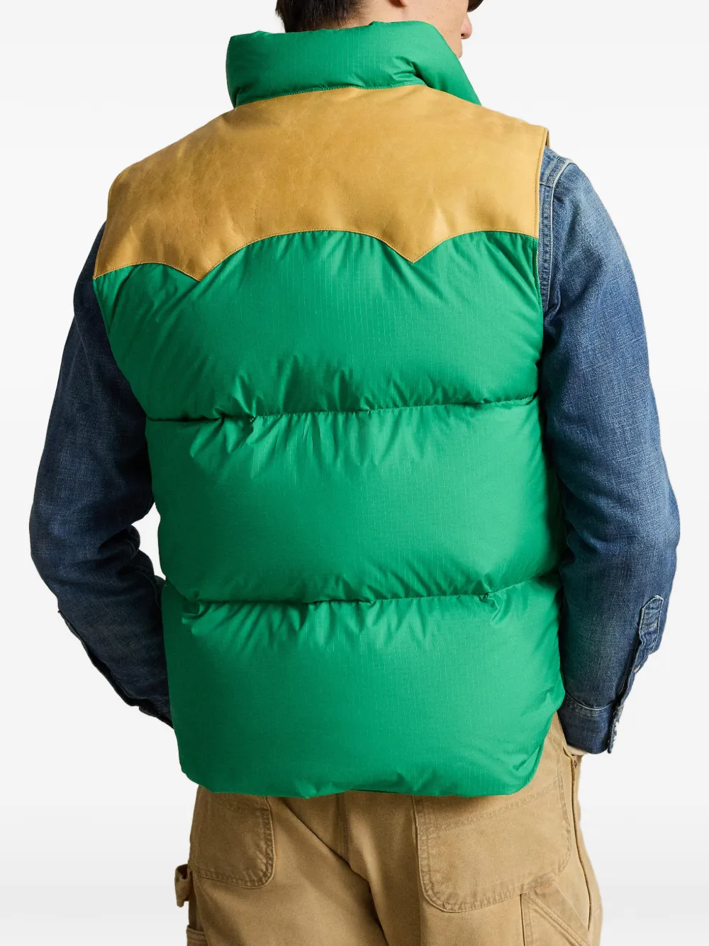 Polo Ralph Lauren Gewatteerde bodywarmer met contrasterend yoke-detail Groen