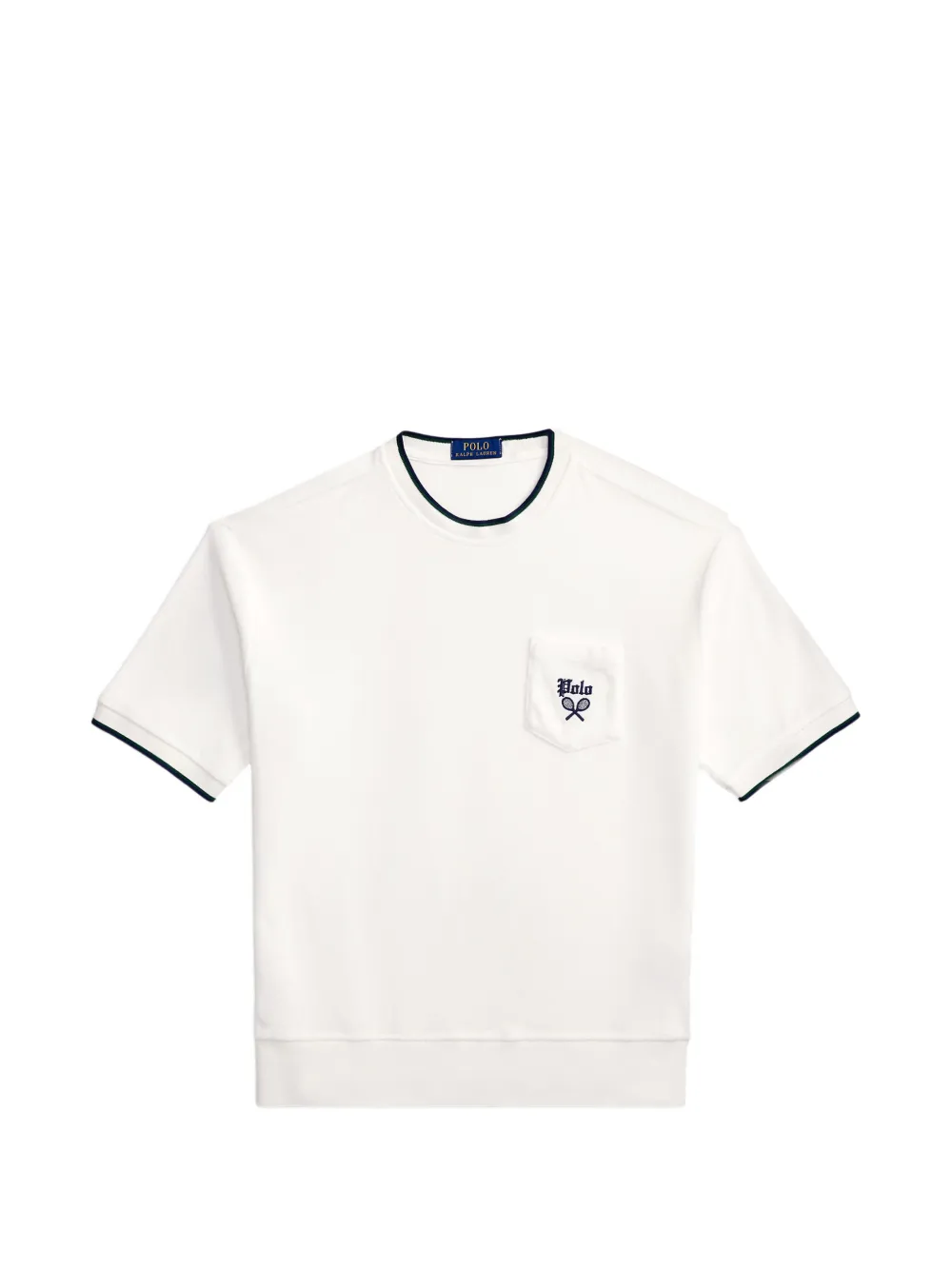 Polo Ralph Lauren T-Shirt mit eingefasster Tasche - Weiß