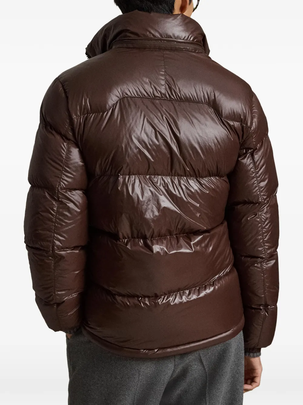 Polo Ralph Lauren The Gorham donsjack met glanzende afwerking Bruin
