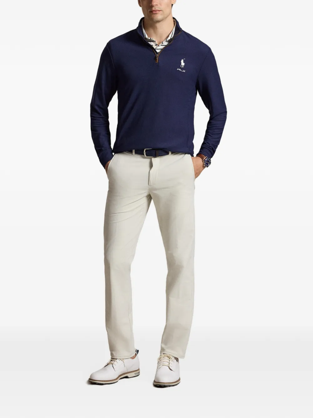 RLX Ralph Lauren Polo Pony trui met halve rits Blauw