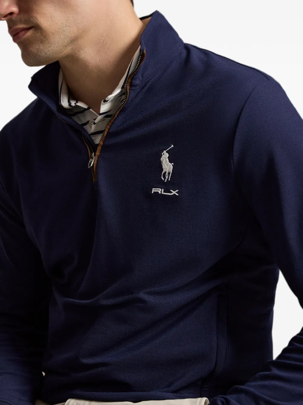 RLX Ralph Lauren Polo Pony trui met halve rits Blauw