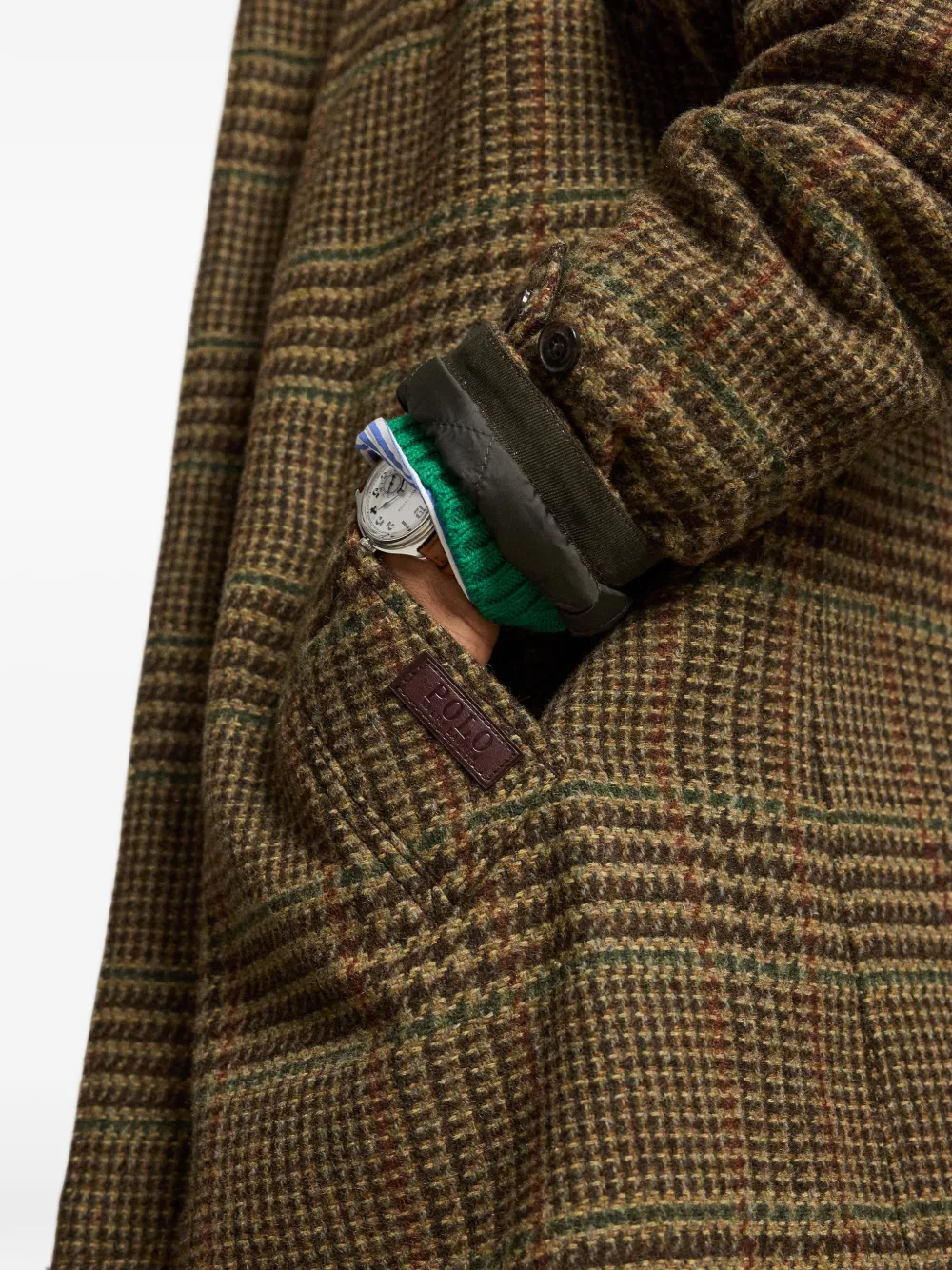 Polo Ralph Lauren The Langdon geruite tweed jas Bruin