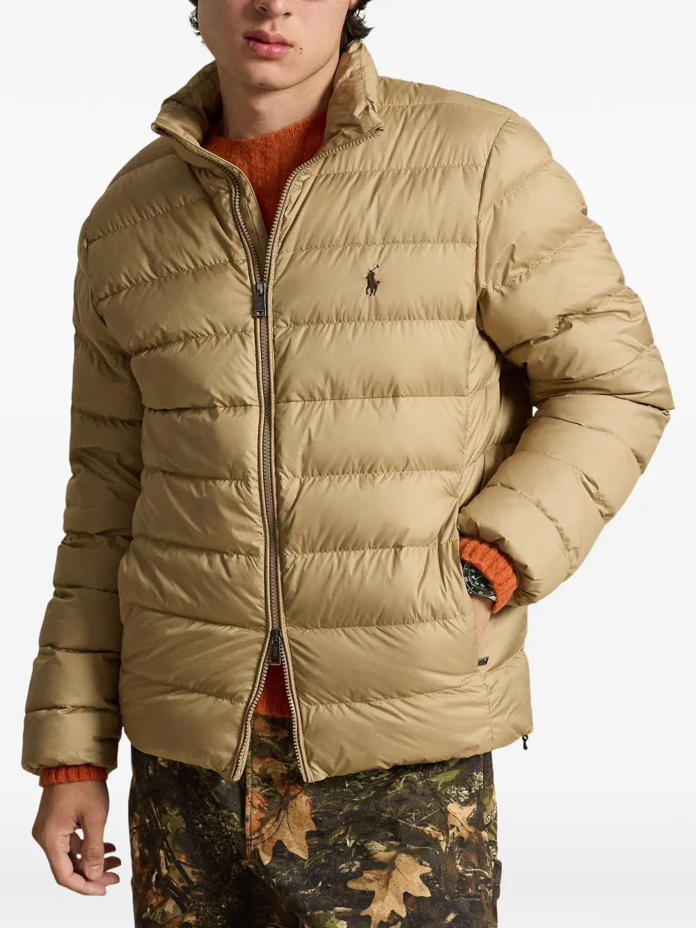 Polo Ralph Lauren Gewatteerd jack met opstaande hals Beige