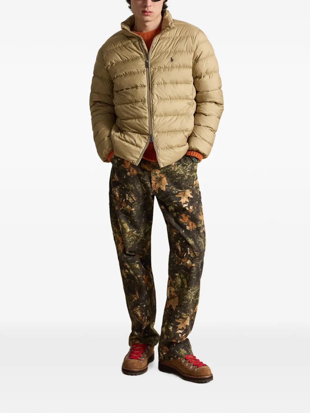 Polo Ralph Lauren Gewatteerd jack met opstaande hals Beige