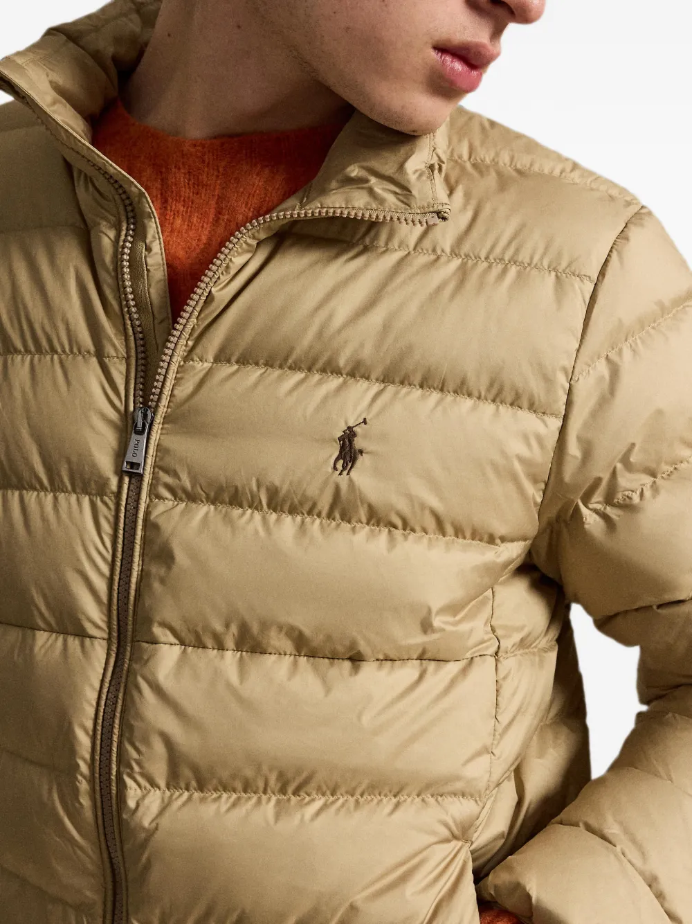 Polo Ralph Lauren Gewatteerd jack met opstaande hals Beige
