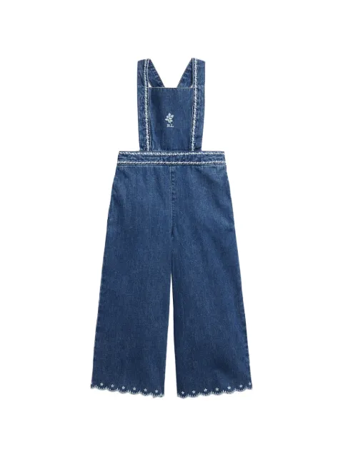POLO RALPH LAUREN KIDS logo-embroidered denim dungarees