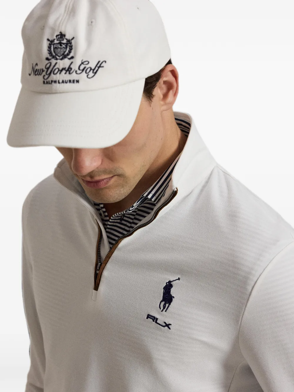 RLX Ralph Lauren Sweater met geborduurd logo en kwartrits Wit
