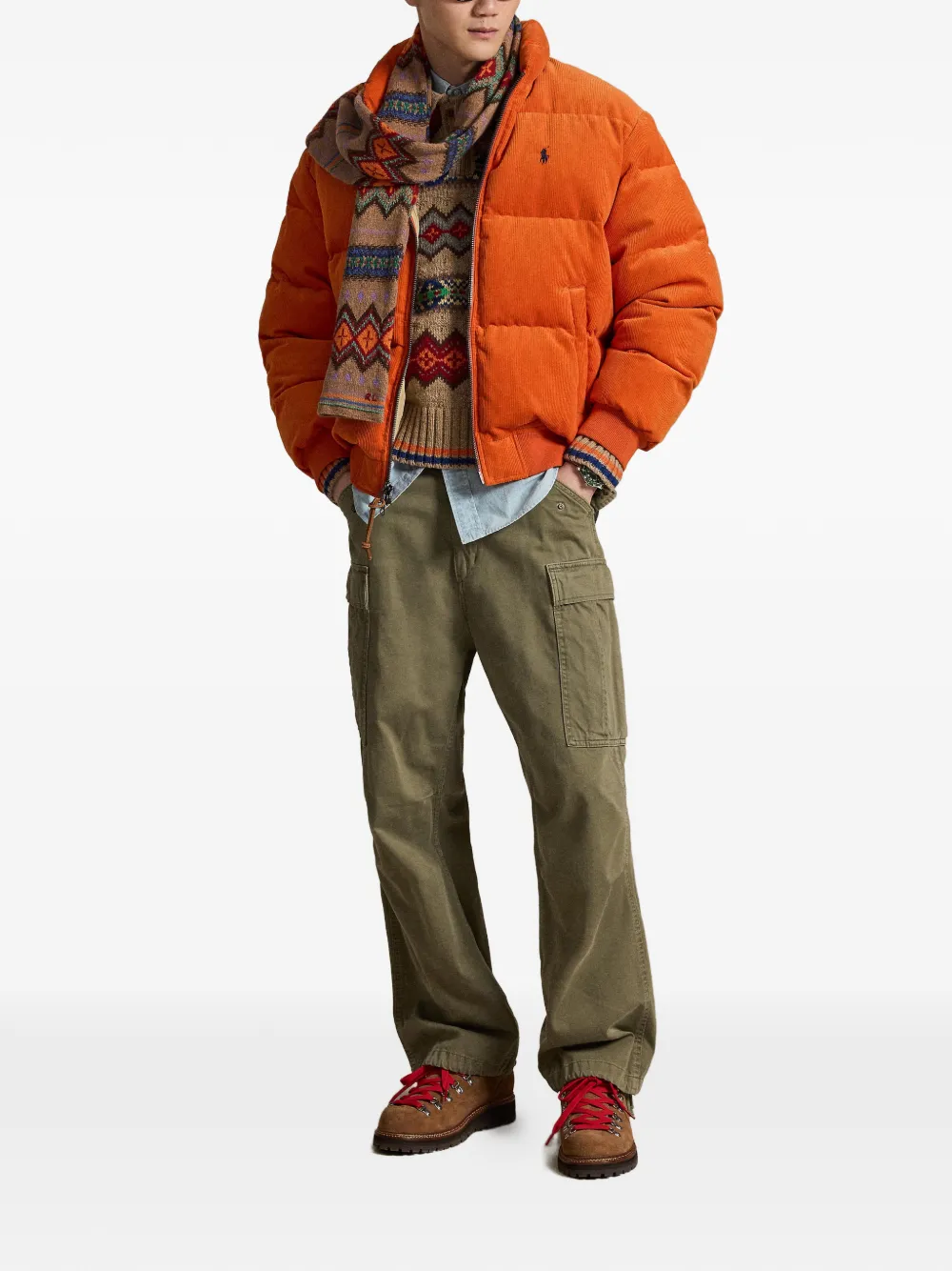 Polo Ralph Lauren Ribfluwelen jack Oranje
